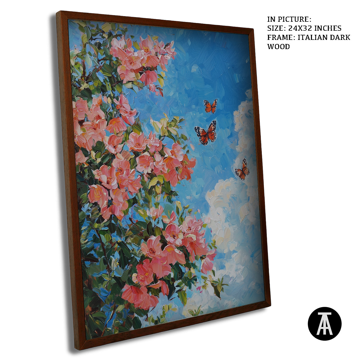 Artwork in Dark Wood Frame