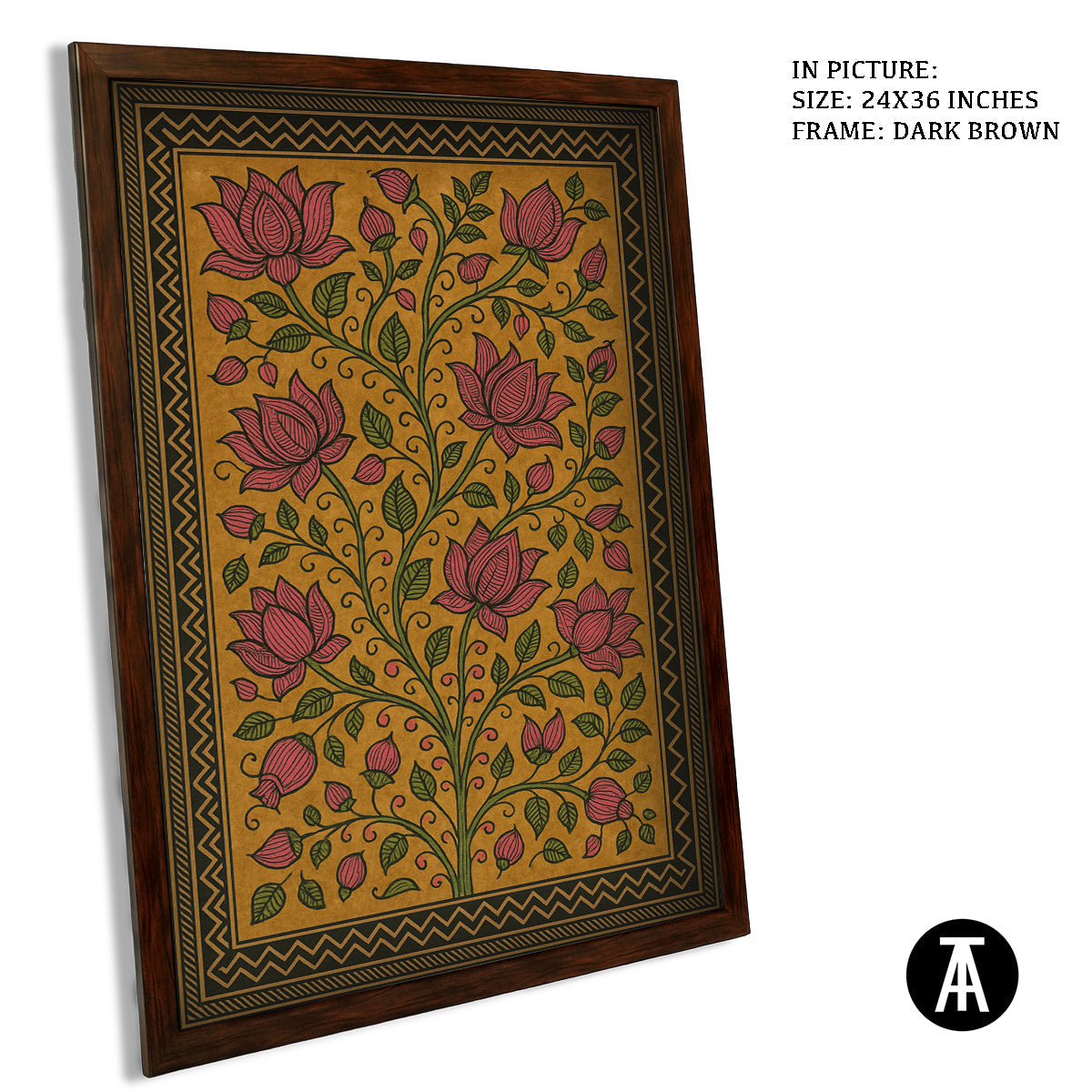 Artwork in Dark Brown Frame