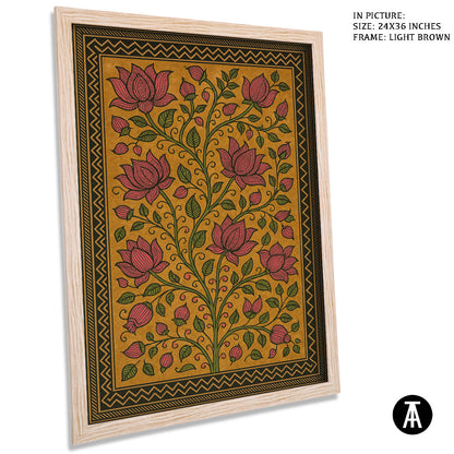 Artwork in Light Brown Frame