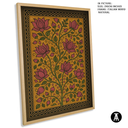 Artwork in Natural Wood Frame