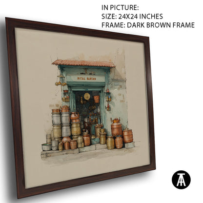 Artwork in Dark Brown Frame