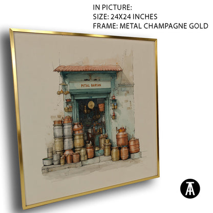Artwork in Metal Champagne Gold Frame