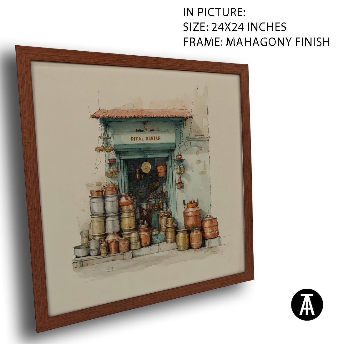 Artwork in Mahogany Finish Frame