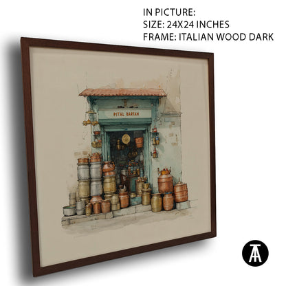 Artwork in Dark Wood Frame