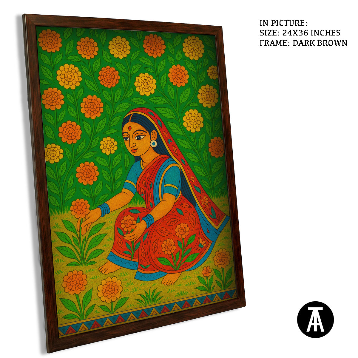 Artwork in Dark Brown Frame