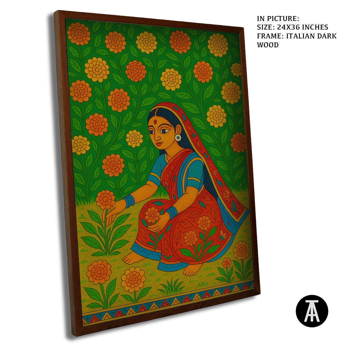 Artwork in Dark Wood Frame