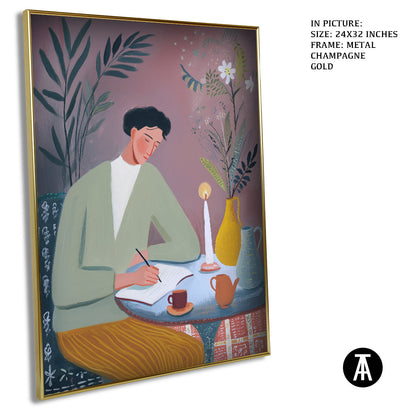 Artwork in Metal Champagne Gold Frame