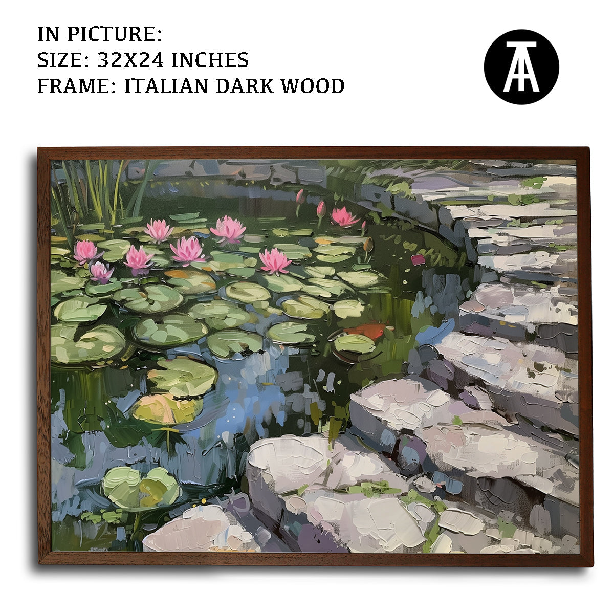 Artwork in Dark Wood Frame