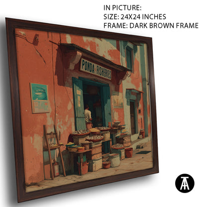 Artwork in Dark Brown Frame