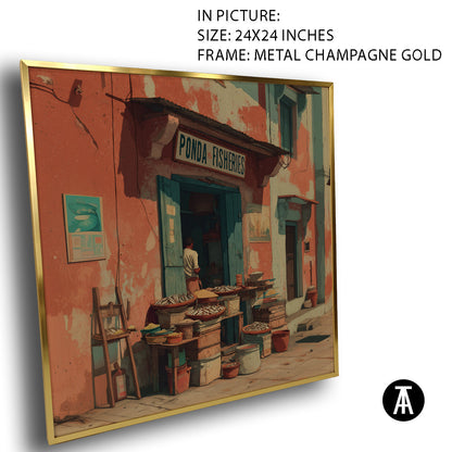 Artwork in Metal Champagne Gold Frame