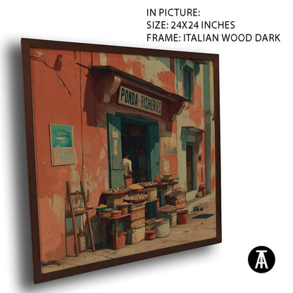 Artwork in Dark Wood Frame