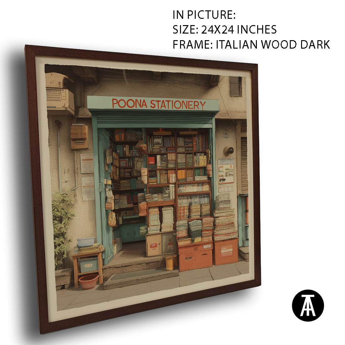 Artwork in Dark Wood Frame
