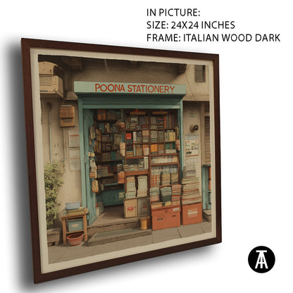 Artwork in Dark Wood Frame
