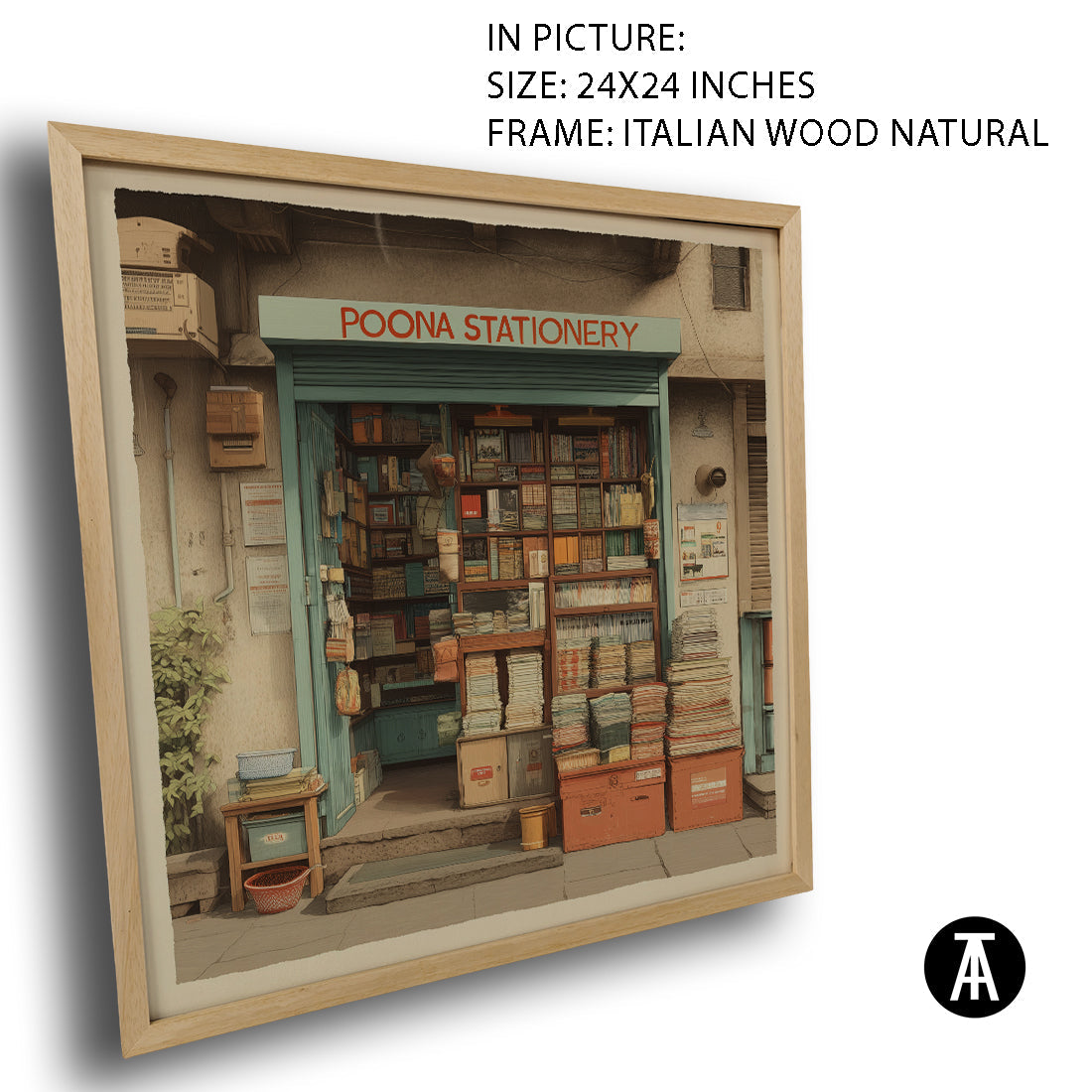 Artwork in Natural Wood Frame