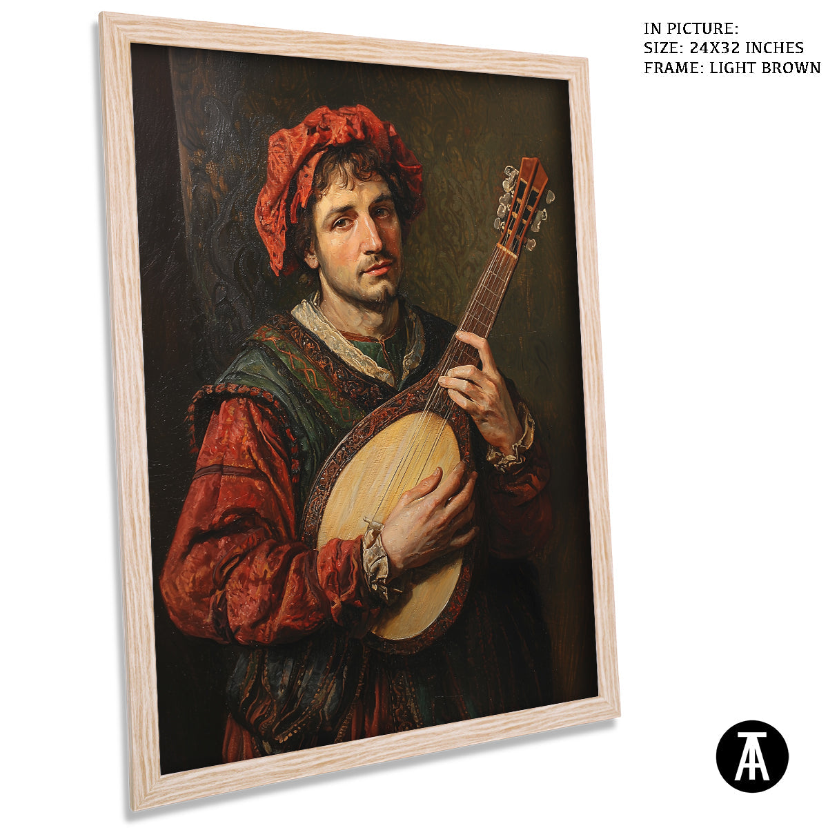 Artwork in Dark Brown Frame