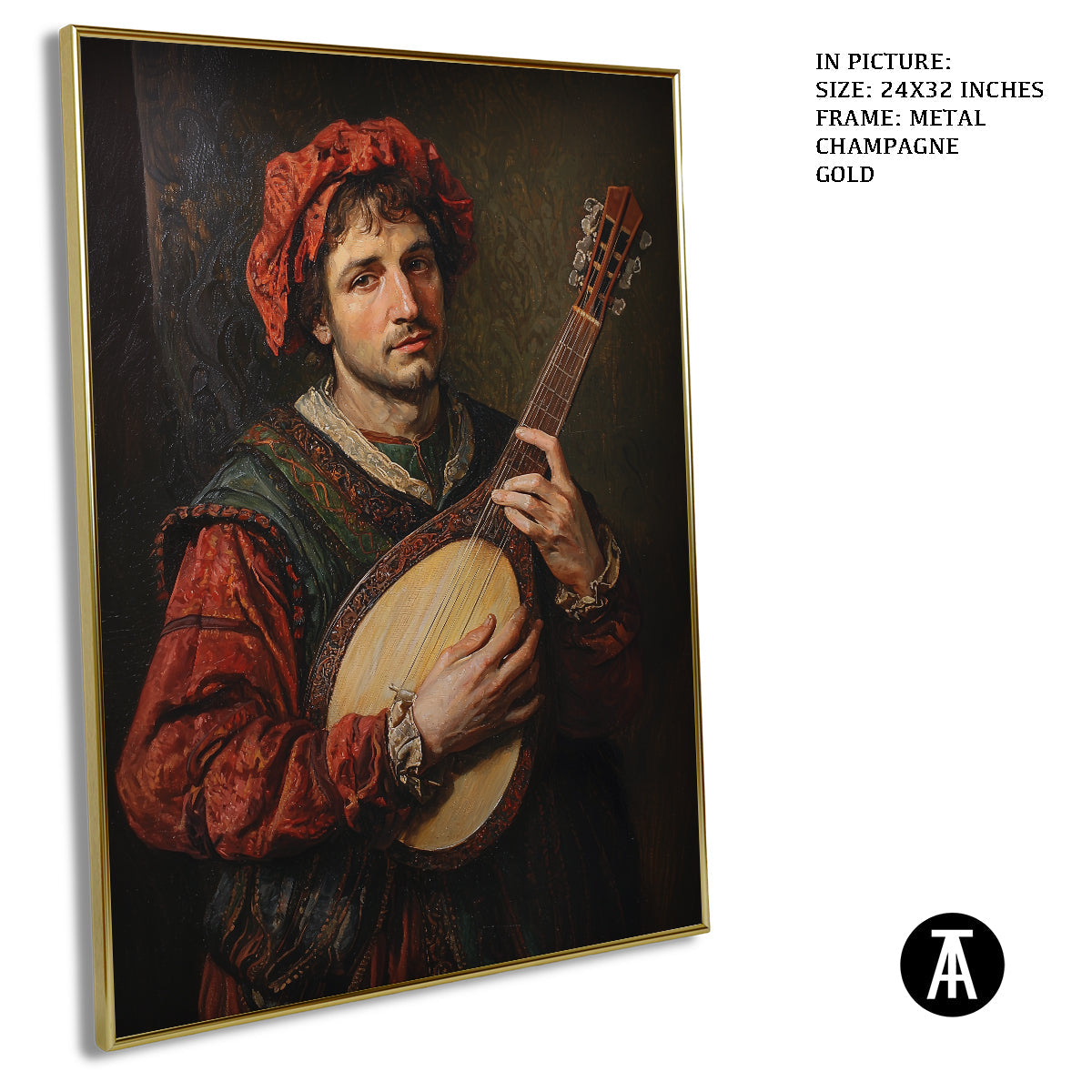 Artwork in Light Brown Frame