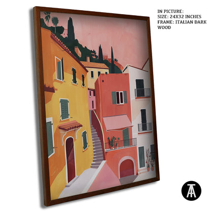 Artwork in Dark Wood Frame