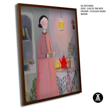 Artwork in Dark Wood Frame