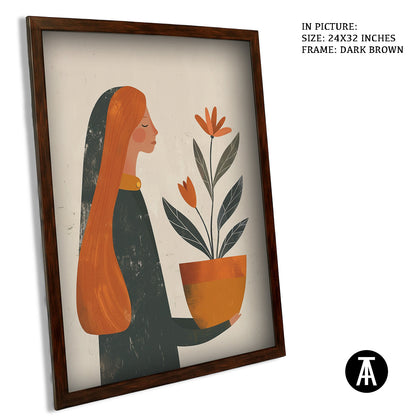 Artwork in Dark Brown Frame