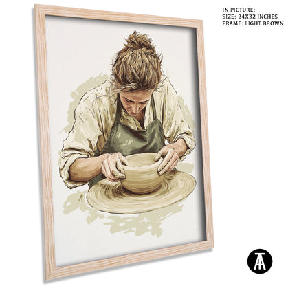 Artwork in Dark Brown Frame