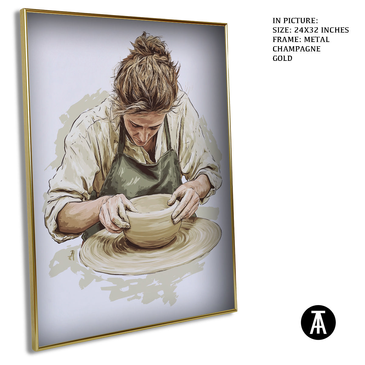 Artwork in Light Brown Frame