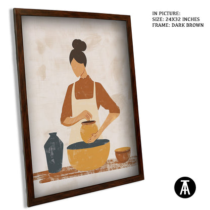 Artwork in Dark Brown Frame