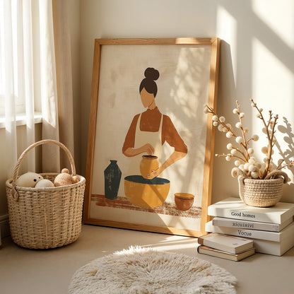 Boho Art Painting in a Lifestyle Setting