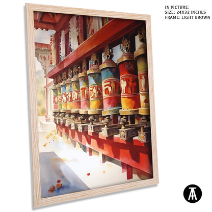 Artwork in Dark Brown Frame