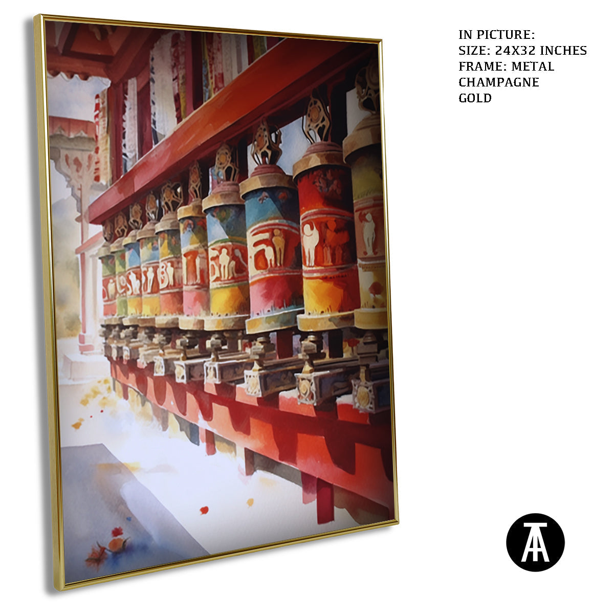 Artwork in Light Brown Frame