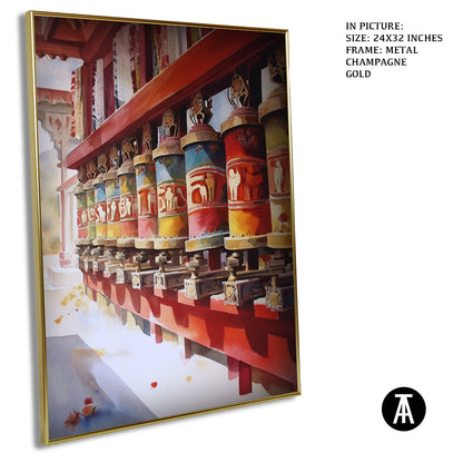 Artwork in Light Brown Frame