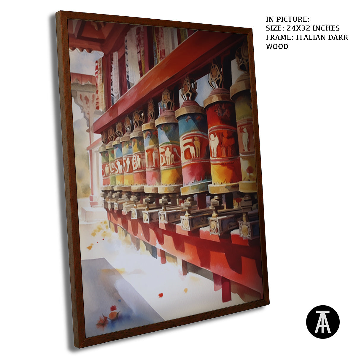 Artwork in Dark Wood Frame