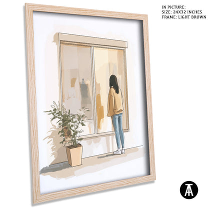Artwork in Dark Brown Frame