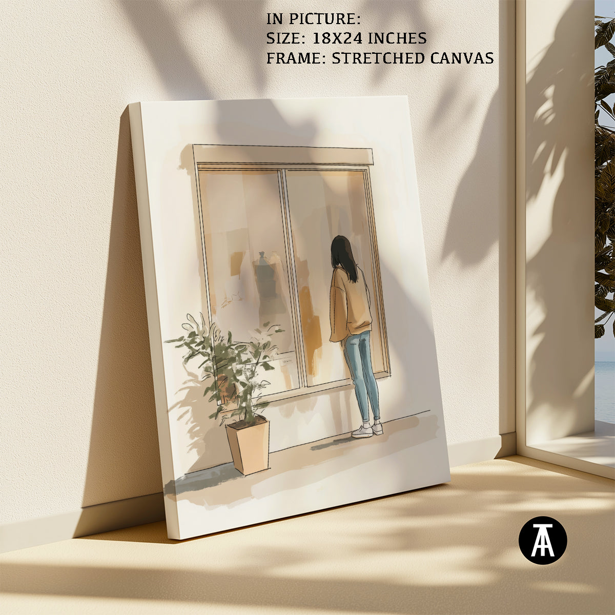 Artwork in Natural Wood Frame