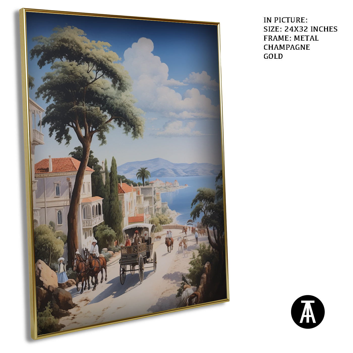 Artwork in Light Brown Frame