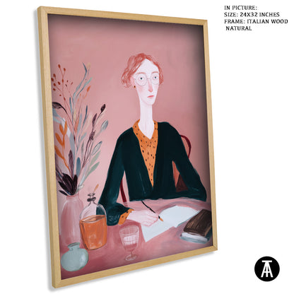 Artwork in Natural Wood Frame