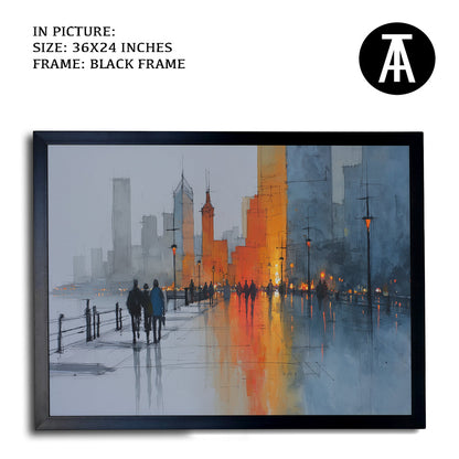 Artwork in Metal Champagne Gold Frame