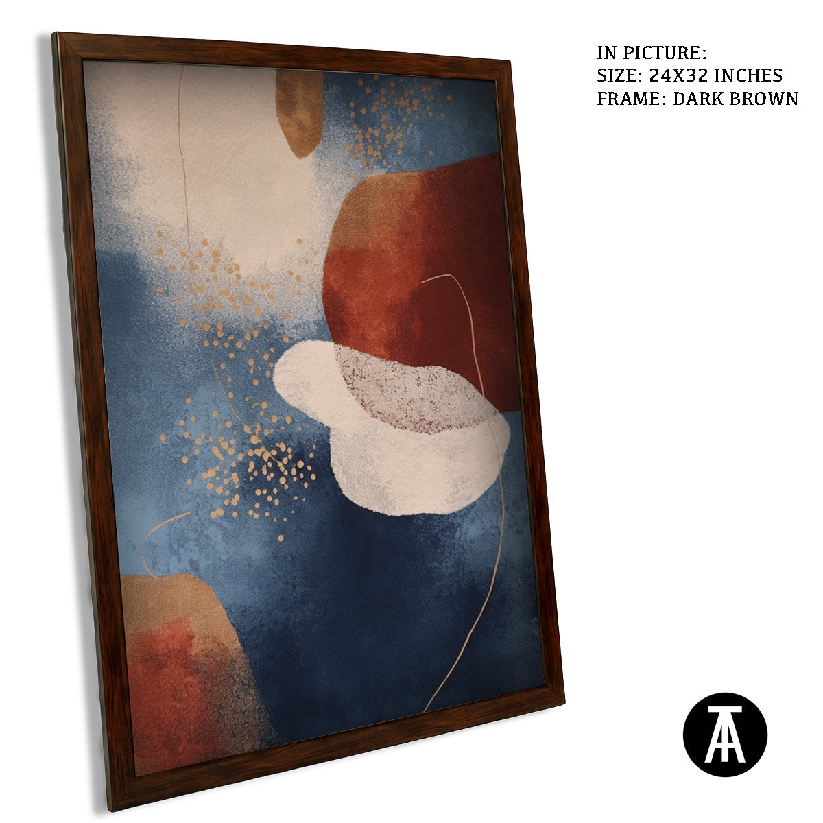 Sample Artwork in Dark Brown Frame