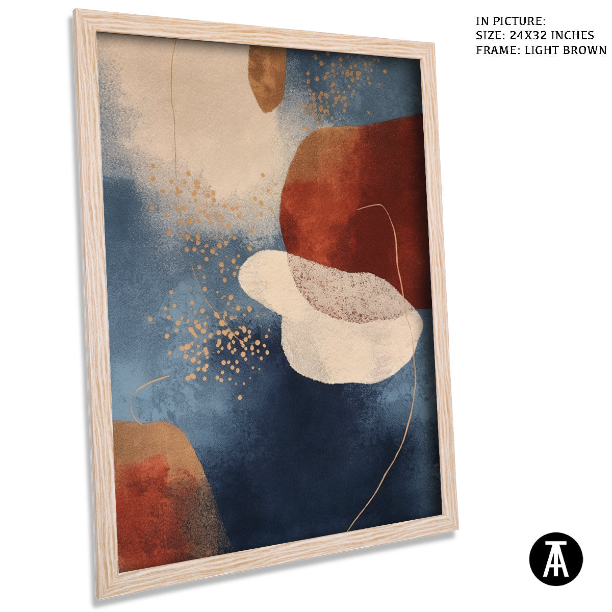 Sample Artwork in Light Brown Frame