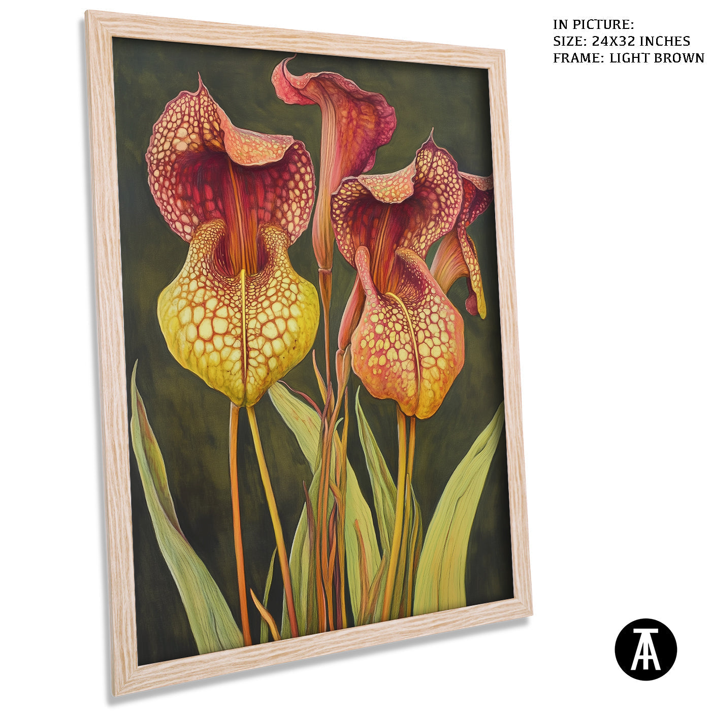 Artwork in Dark Brown Frame