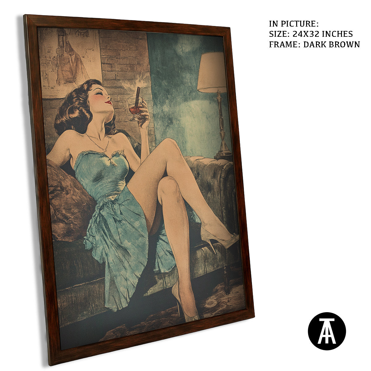 Artwork in Metal Champagne Gold Frame