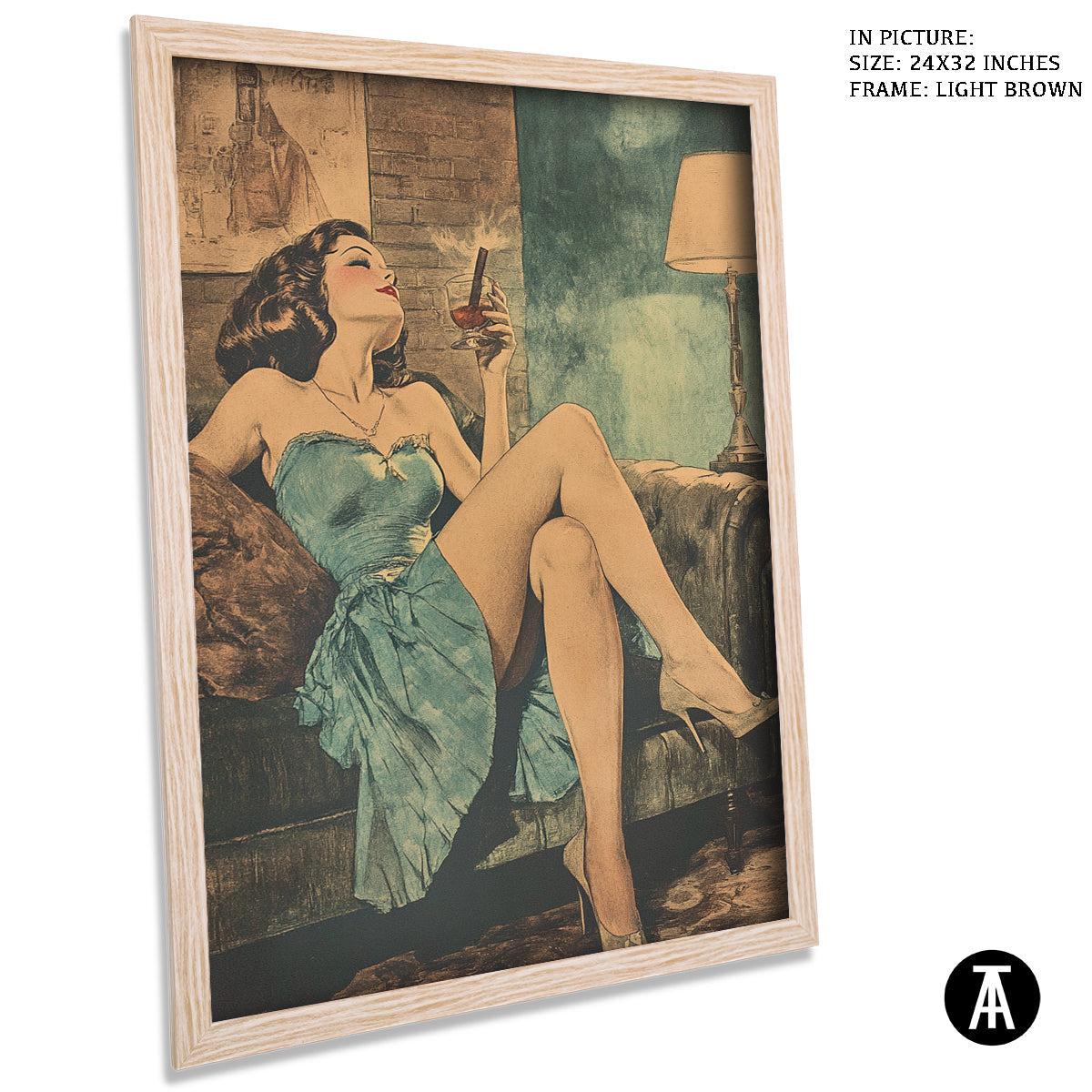 Artwork in Dark Brown Frame