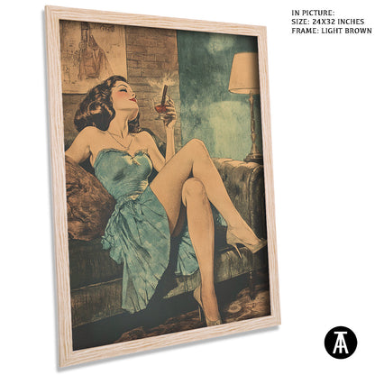 Artwork in Dark Brown Frame