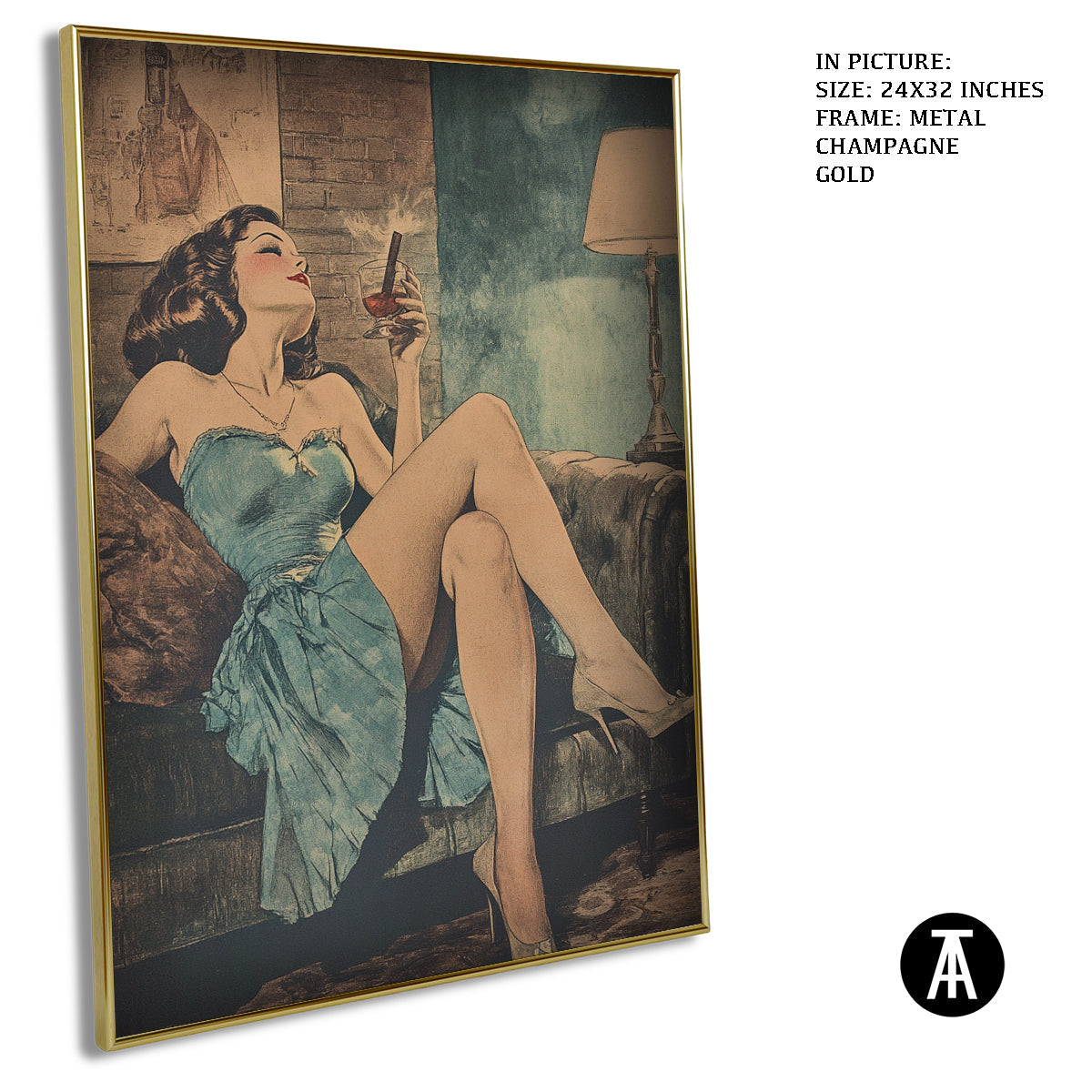 Artwork in Light Brown Frame
