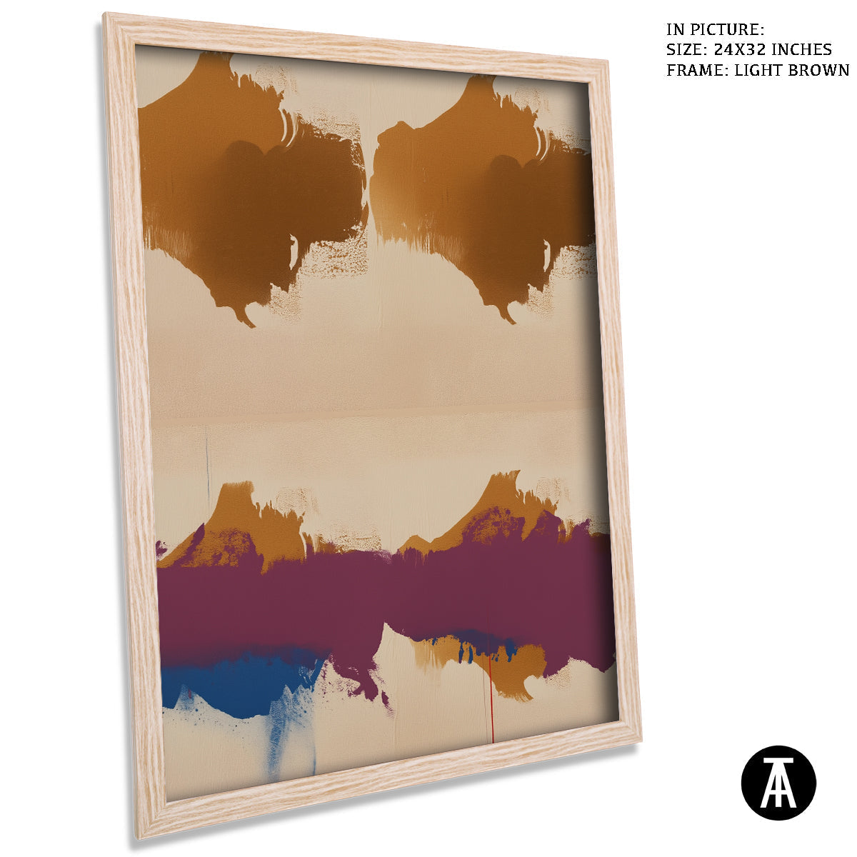 Sample Artwork in Light Brown Frame
