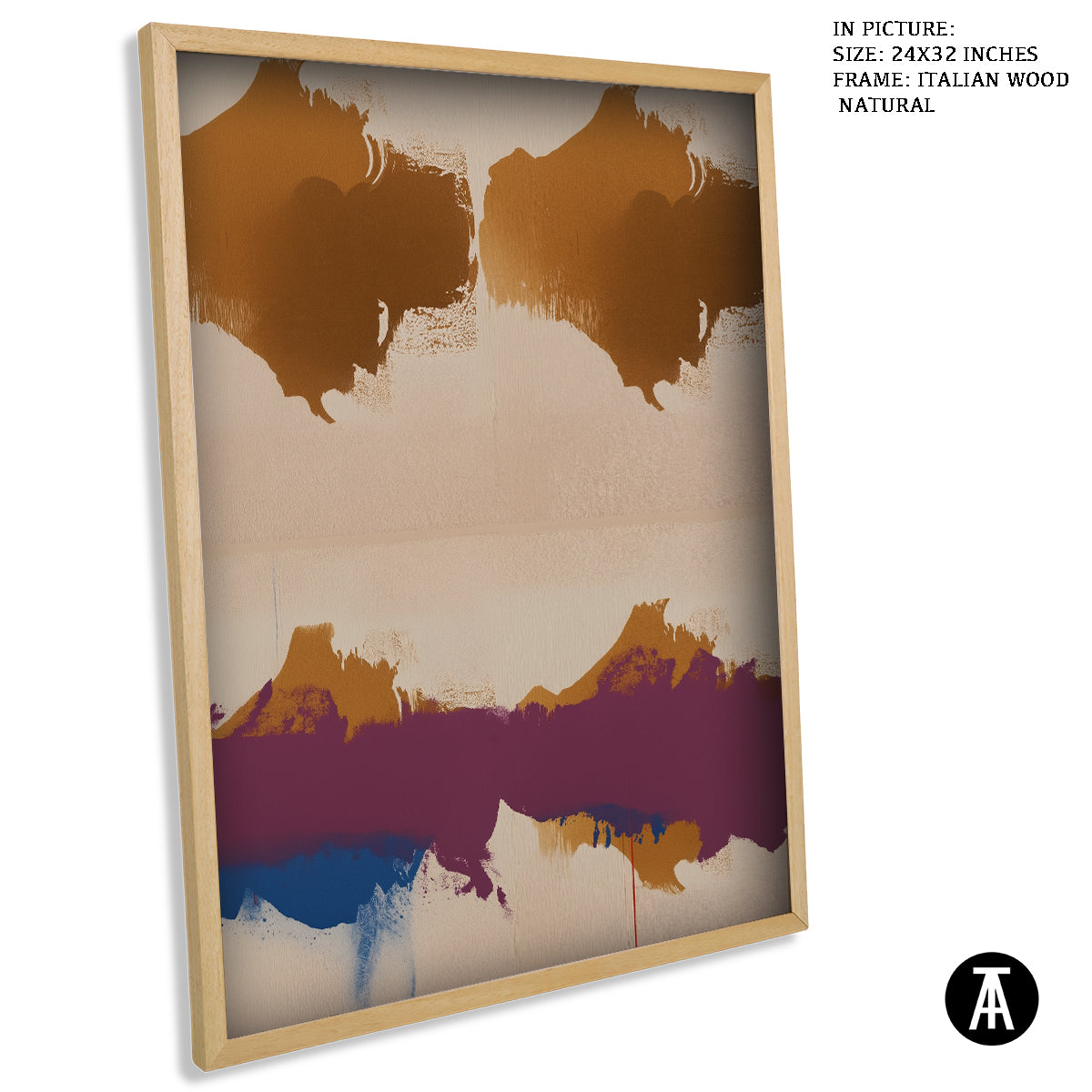 Sample Artwork in Italian Wood Framing Natural