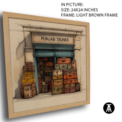Artwork in Light Brown Frame