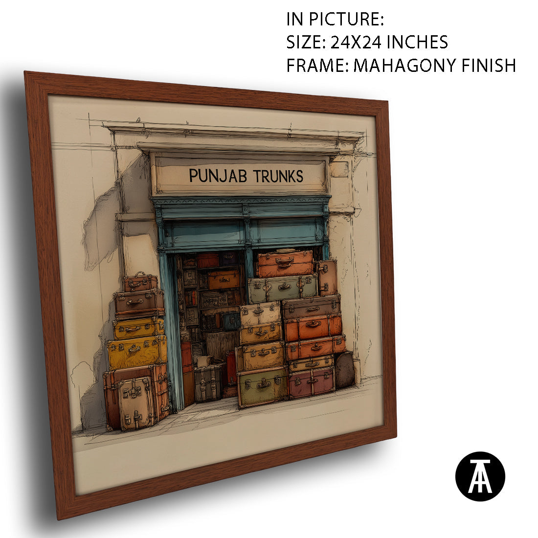Artwork in Mahogany Finish Frame