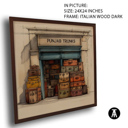 Artwork in Dark Wood Frame