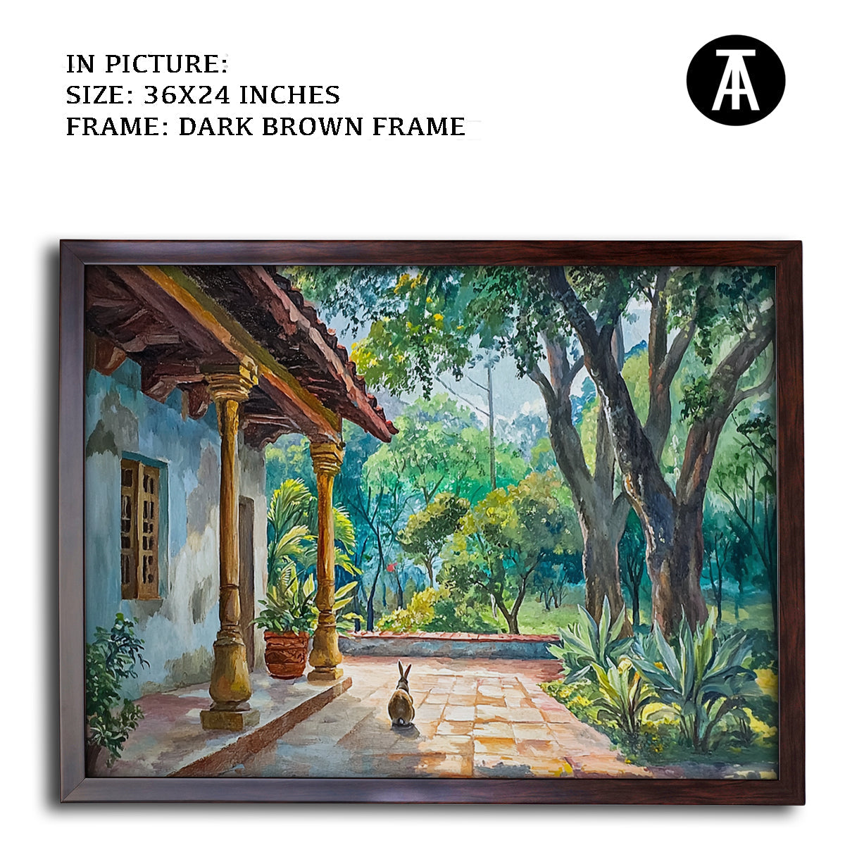 Artwork in Dark Brown Frame