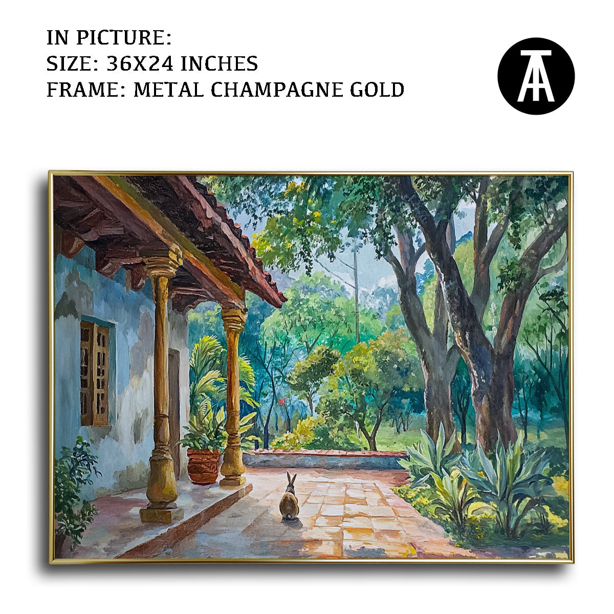 Artwork in Metal Champagne Gold Frame